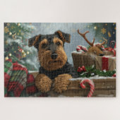 Airedale Hond Kerstfeest Legpuzzel (Horizontaal)
