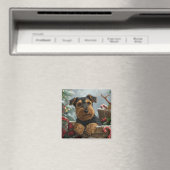 Airedale Hond Kerstfeest Magneet (Insitu (Vaatwasser))