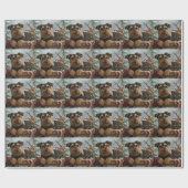 Airedale-hond Kerstfeestviering Cadeaupapier (Vlak)
