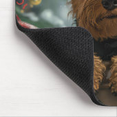 Airedale-hond Kerstfeestviering Muismat (Hoek)