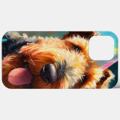 Airedale hond met verjaardagscadeau en pet Case-Mate iPhone case (Achterkant (horizontaal))