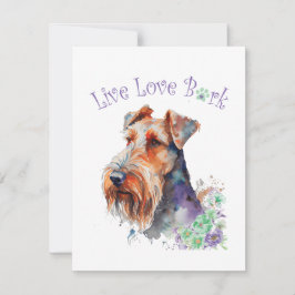 Airedale-hond Moeder Bloemen Notitiekaartje