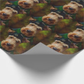 airedale hond op St. Patrick's Day Cadeaupapier (Hoek)