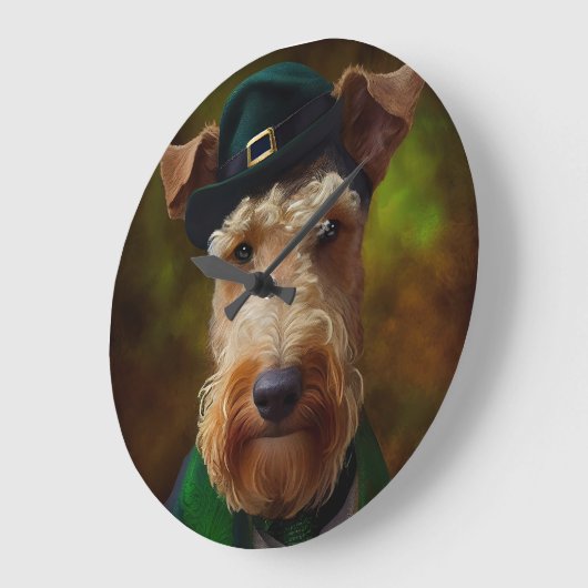 airedale hond op St. Patrick's Day Grote Klok (Hoek)