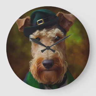 airedale hond op St. Patrick's Day Grote Klok