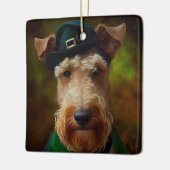 airedale hond op St. Patrick's Day Keramisch Ornament (Links)