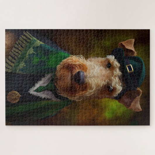 airedale hond op St. Patrick's Day Legpuzzel (Horizontaal)