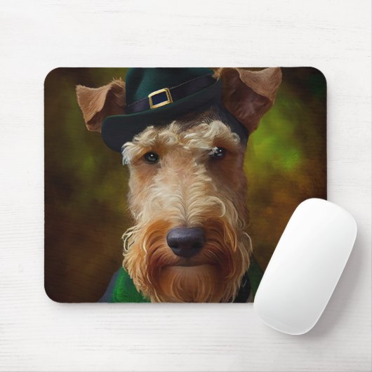 airedale hond op St. Patrick's Day Muismat (Met muis)