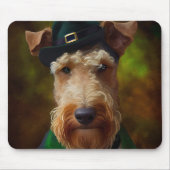 airedale hond op St. Patrick's Day Muismat (Voorkant)