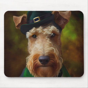 airedale hond op St. Patrick's Day Muismat
