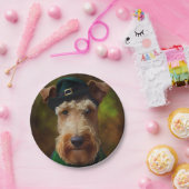 airedale hond op St. Patrick's Day Papieren Bordje (Feest)