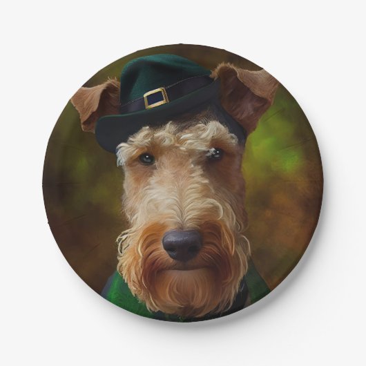 airedale hond op St. Patrick's Day Papieren Bordje (Voorkant)