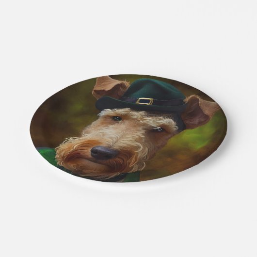airedale hond op St. Patrick's Day Papieren Bordje (Gekanteld)