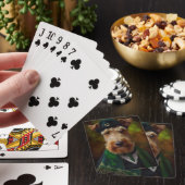 airedale hond op St. Patrick's Day Pokerkaarten (Insitu)