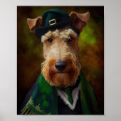 airedale hond op St. Patrick's Day Poster (Voorkant)