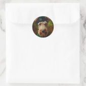 airedale hond op St. Patrick's Day Ronde Sticker (Tas)