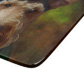 airedale hond op St. Patrick's Day Snijplank (Hoek)