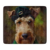 airedale hond op St. Patrick's Day Snijplank (Voorkant)