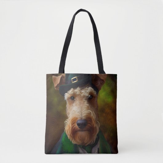 airedale hond op St. Patrick's Day Tote Bag (Voorkant)