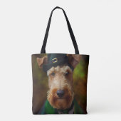 airedale hond op St. Patrick's Day Tote Bag (Achterkant)