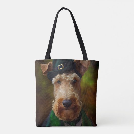 airedale hond op St. Patrick's Day Tote Bag (Achterkant)