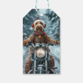 Airedale Hond Rijden Motorfiets Kerstmis Cadeaulabel (Achterkant)
