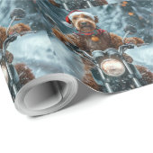 Airedale Hond Rijden Motorfiets Kerstmis Cadeaupapier (Rol Hoek)