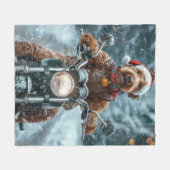 Airedale Hond Rijden Motorfiets Kerstmis Fleece Deken (Voorkant (Horizontaal))