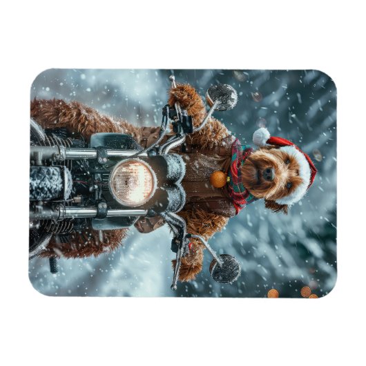 Airedale Hond Rijden Motorfiets Kerstmis Magneet (Horizontaal)