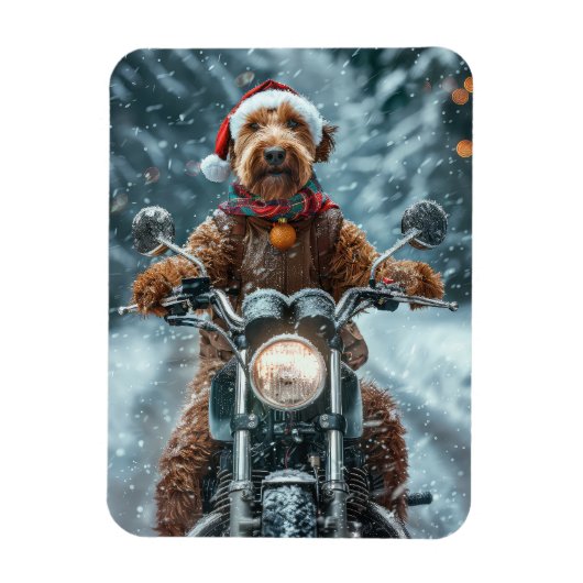 Airedale Hond Rijden Motorfiets Kerstmis Magneet (Verticaal)