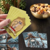 Airedale Hond Rijden Motorfiets Kerstmis Pokerkaarten (Insitu)