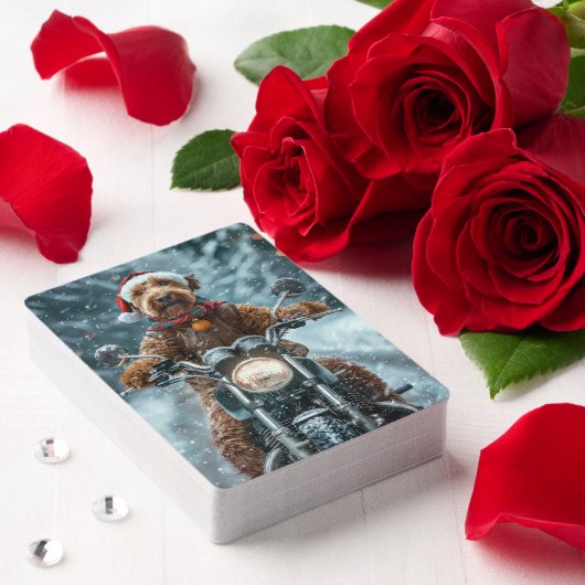 Airedale Hond Rijden Motorfiets Kerstmis Pokerkaarten (Insitu (Valentijn))