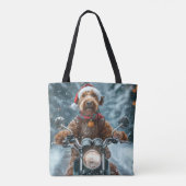Airedale Hond Rijden Motorfiets Kerstmis Tote Bag (Achterkant)