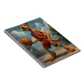 Airedale-hond speelt basketbal notitieboek (Rechterzijde)