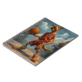 Airedale-hond speelt basketbal notitieboek (Linkerzijde)