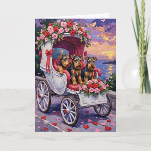 Airedale-hond Valentijnsdag  Kaart (Voorkant)