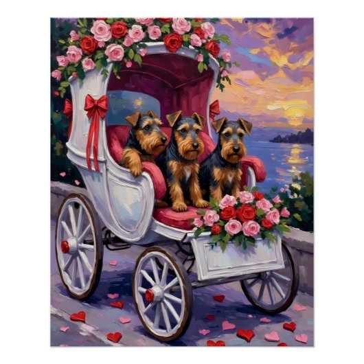 Airedale-hond Valentijnsdag  Perfect Poster (Voorkant)