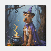 Airedale-hond Whimsical Halloween-schilderij Magneet (Voorkant)