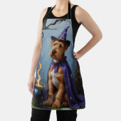Airedale-hond whimsical Halloween-schilderij Schort (Insitu)