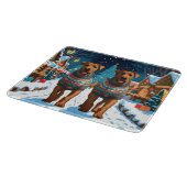 Airedale Honden Kerst Sneeuw Vakantie Snijplank (Hoek)