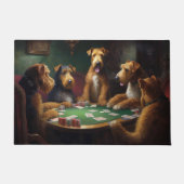 Airedale Honden Spelen Poker Art Deurmat (Voorkant)