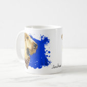 Airedale Hondenportretten Blauwe Abstracte achterg Koffiemok (Voorkant links)