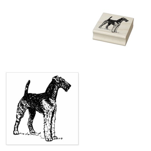 Airedale-Hondenras Rubberstempel (Gestempeld)