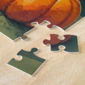 Airedale in de herfst laat Thanksgiving kunst acht Legpuzzel (Zijkant)