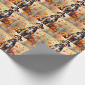 Airedale in Herfstbladeren Thanksgiving Kunst Cadeaupapier (Hoek)