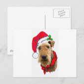 Airedale in Santa Hat Feestdagenkaart (Voorkant / Achterkant)