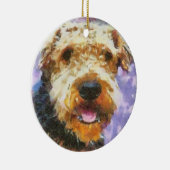 Airedale Keramisch Ornament (Rechts)