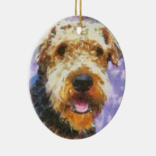 Airedale Keramisch Ornament (Rechts)