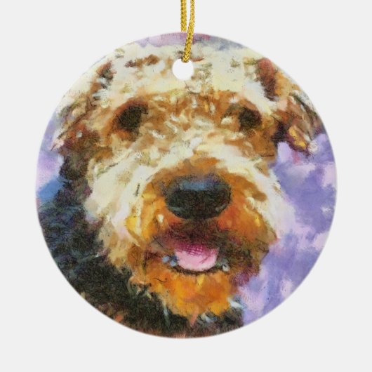 Airedale Keramisch Ornament (Voorkant)