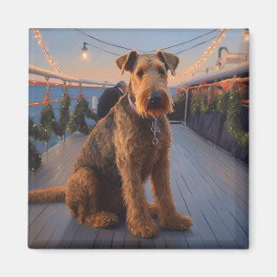 Airedale Kerst Cruise: Pawsome Kerstvreugde Magneet